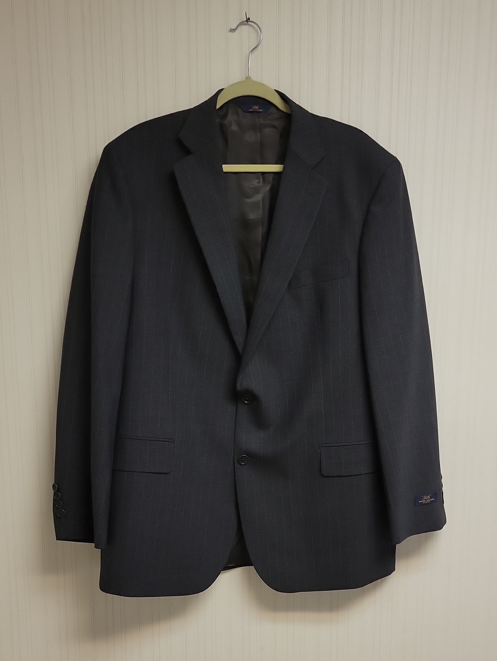 Brooks Brothers Dark Gray Pinstripe Suit Blazer 46L New Office Classic Business